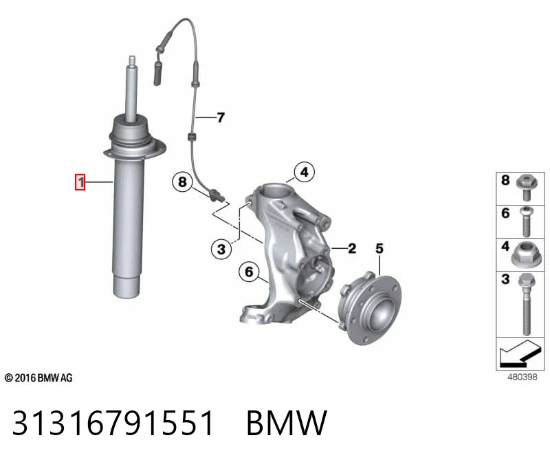 31316791551 BMW Amortyzator przedni