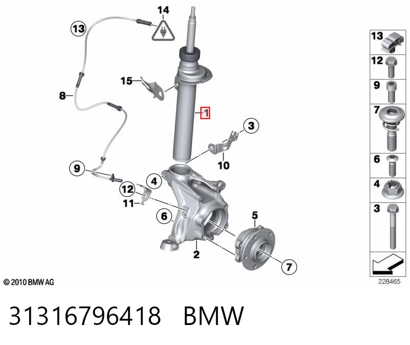31316796418 BMW Amortyzator przedni prawy