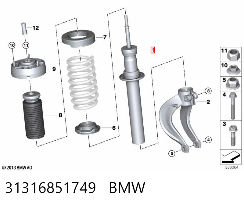 31316851749 BMW Amortyzator przedni