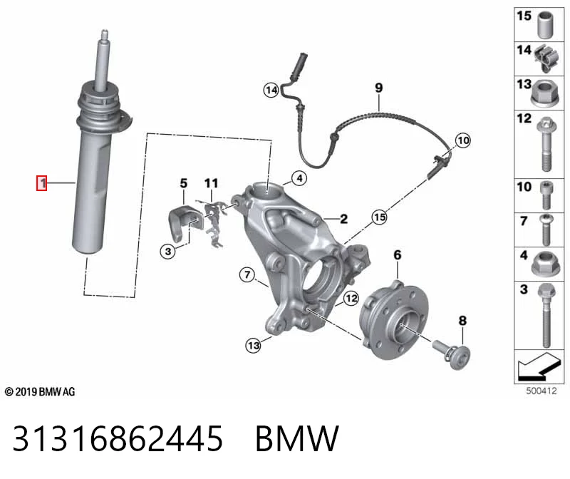 Amortyzator przedni lewy do Mini Cooper  F56