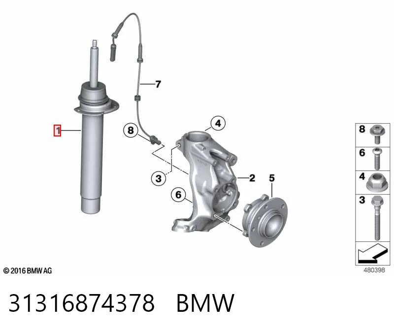 31316874378 BMW Amortyzator przedni