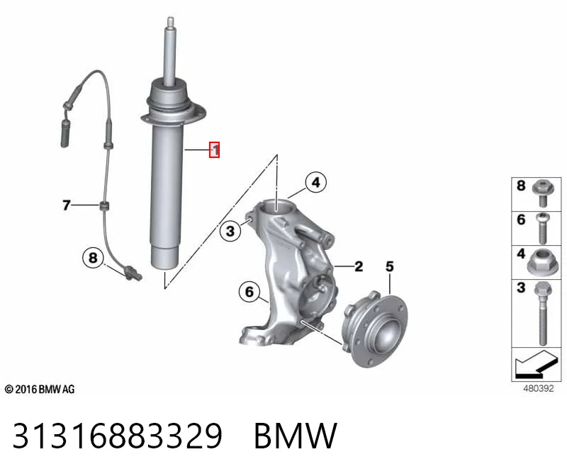 31316883329 BMW Amortyzator przedni