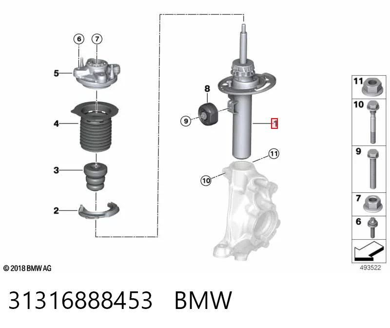 Do koszyka 350513 Sachs Amortyzator przedni lewy