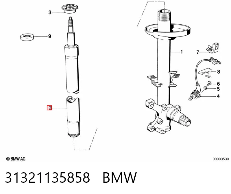 31321135858 BMW Amortyzator przedni prawy
