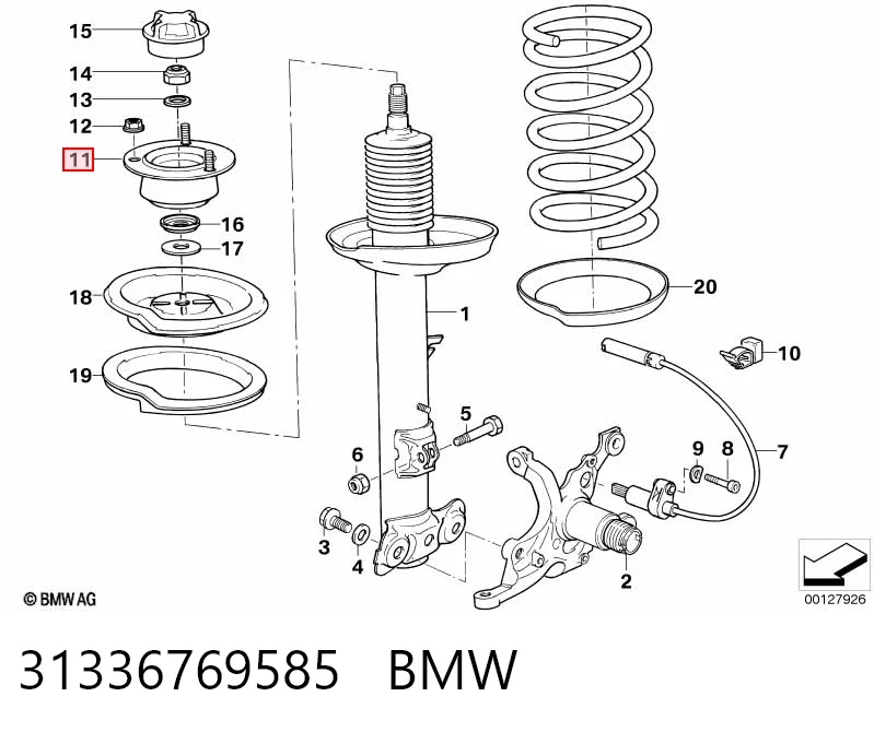 31336769585 BMW Poduszka amortyzatora przedniego