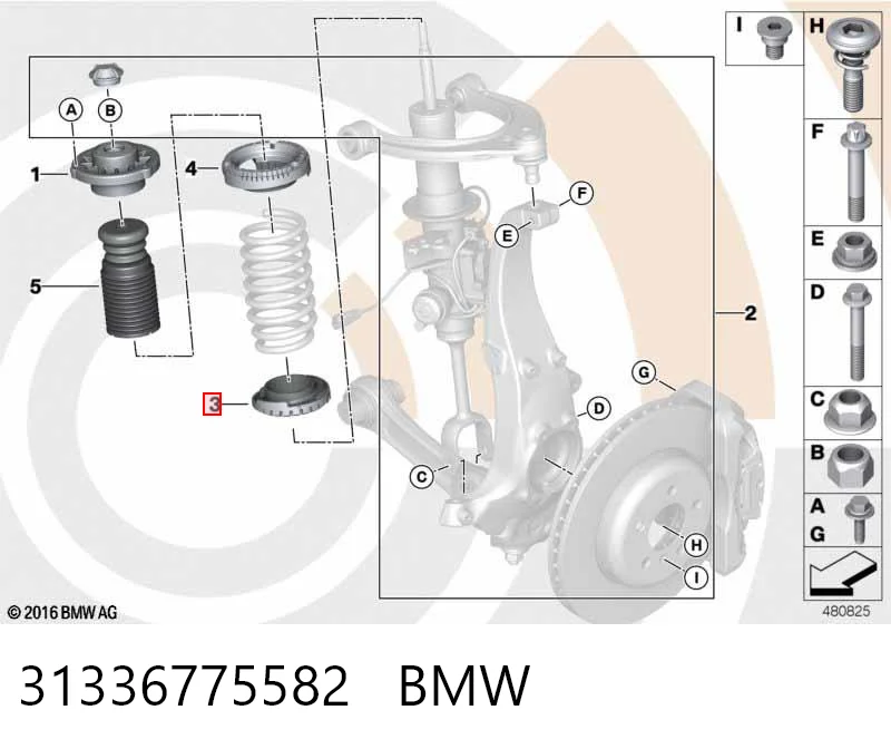 31336775582 BMW Pierścień gumowy sprężyny przedniej dolny