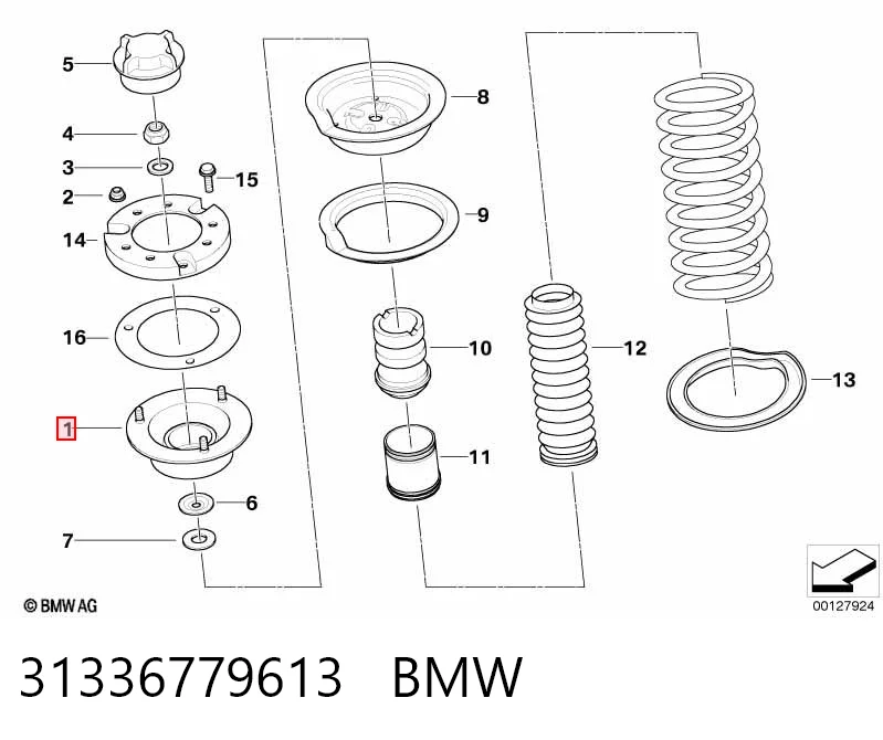 31336779613 BMW Poduszka amortyzatora przedniego