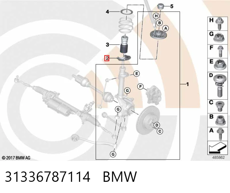 31336787114 BMW Pierścień gumowy sprężyny przedniej dolny