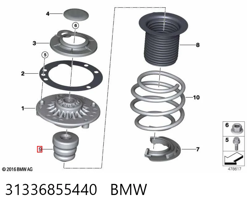 31336855440 BMW Odbój amortyzatora przedniego