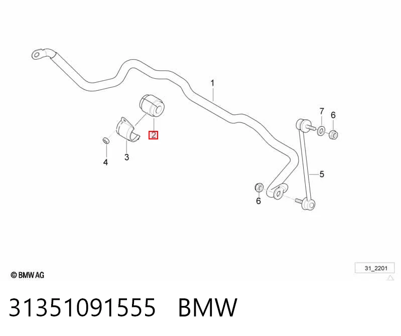 Tuleja stabilizatora przedniego BMW 7 sedana (E38) (1994 - 2001) cena, od 7,96 USD