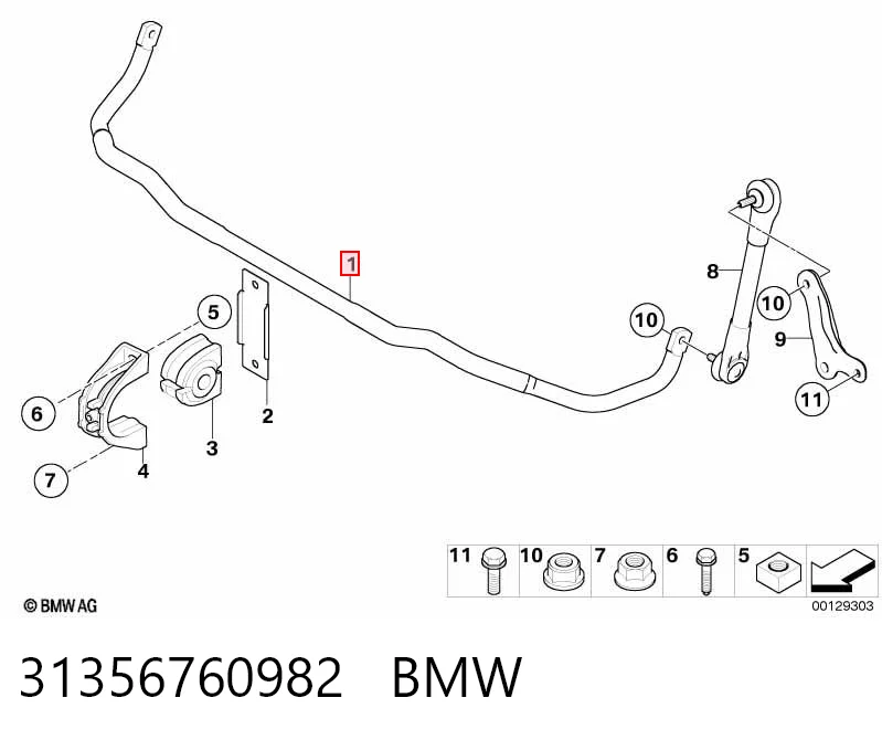 Stabilizator przedni do BMW 5  E60