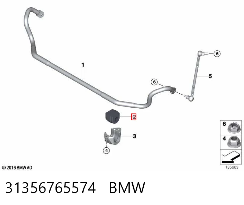 31356765574 BMW Tuleja stabilizatora przedniego