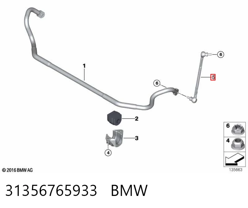 31356765933 BMW Łącznik stabilizatora przedniego lewy