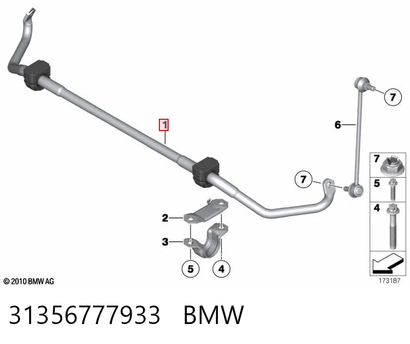 31356777933 BMW Stabilizator przedni