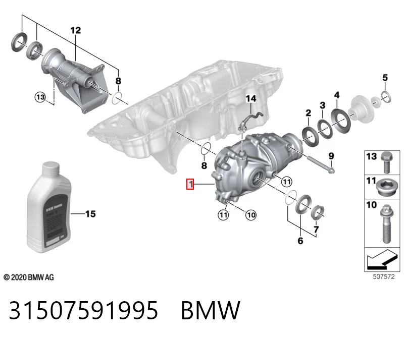 31507591995 BMW Reduktor mostu przedniego