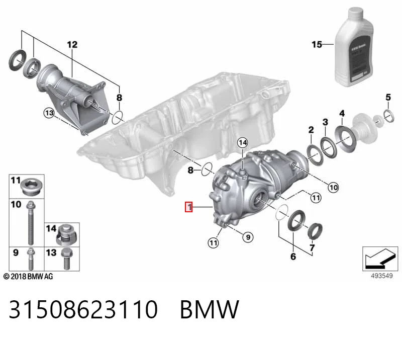 31508623110 BMW Reduktor mostu przedniego