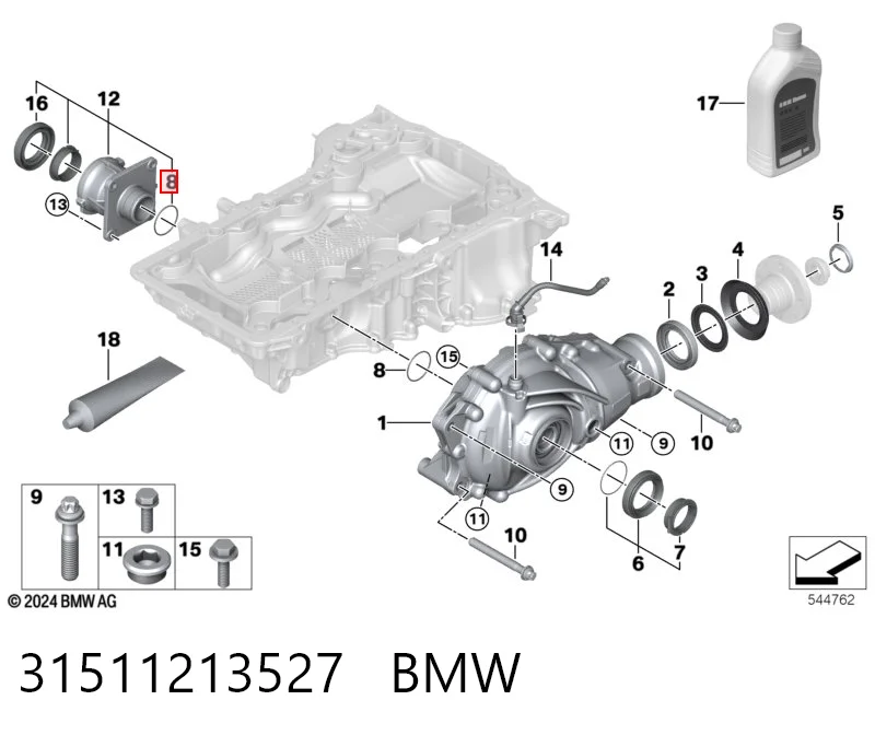 31511213527 BMW Uszczelniacz półosi mostu przedniego
