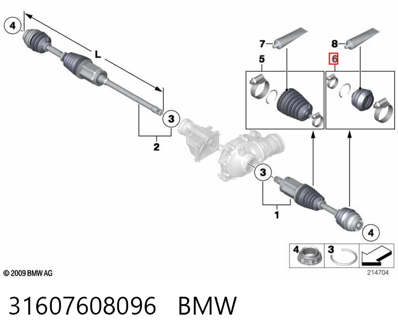 31607608096 BMW Osłona przegubu homokinetycznego półosi przedniej zewnętrzna