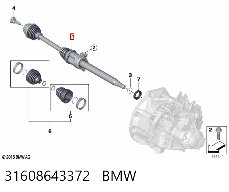 Do koszyka Półoś napędowa przednia prawa Mini Cooper  F55