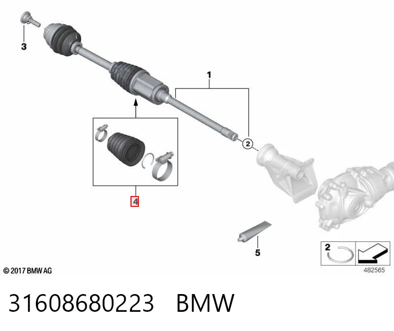 31608680223 BMW Osłona przegubu homokinetycznego półosi przedniej wewnętrzna