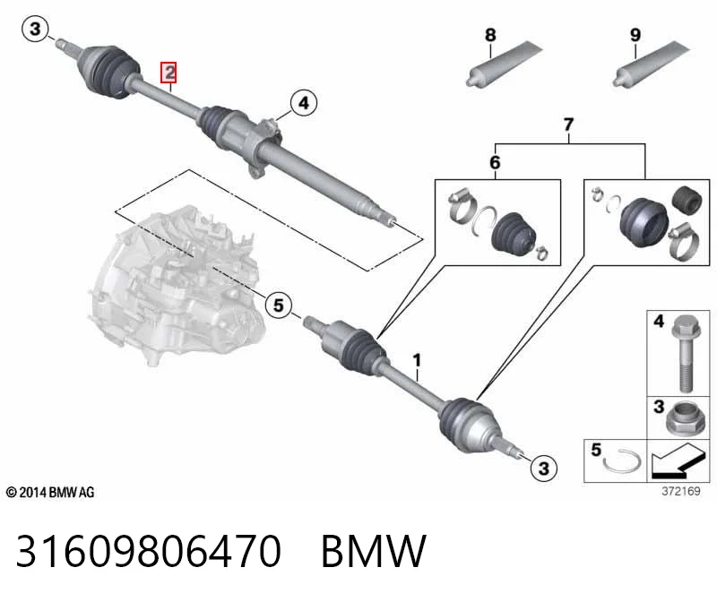 Półoś napędowa przednia prawa Mini COUNTRYMAN hatchback (R60) (2010 - 2016) cena, od 127,68 USD