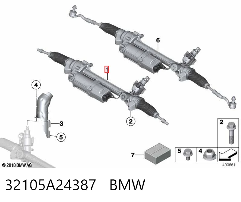 32105A24387 BMW Listwa kierownicza (maglownica)