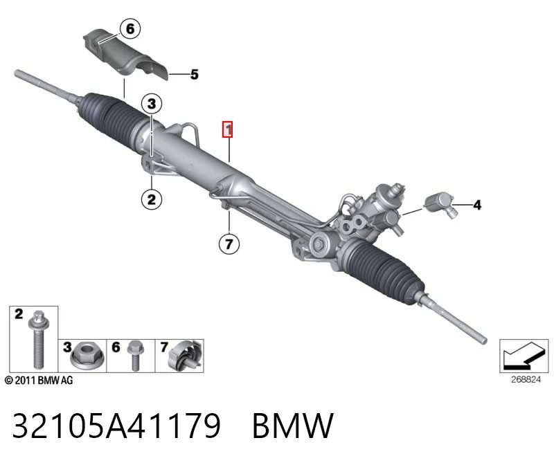 32105A41179 BMW Listwa kierownicza (maglownica)