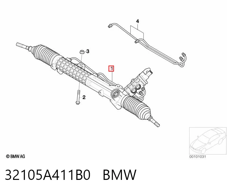32105A411B0 BMW Listwa kierownicza (maglownica)