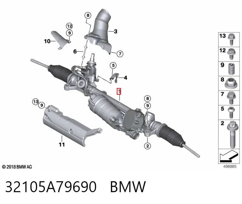 Listwa kierownicza (maglownica) do BMW 3  G20, G80, G28