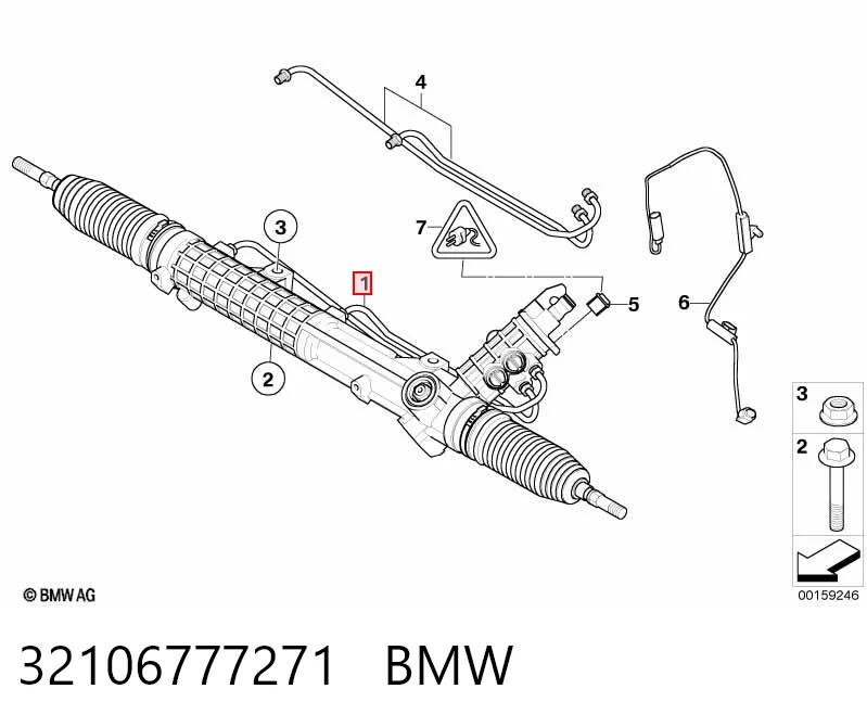 Do koszyka Listwa kierownicza (maglownica) BMW 7  E65, E66, E67