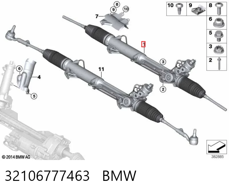 32106777463 BMW Listwa kierownicza (maglownica)