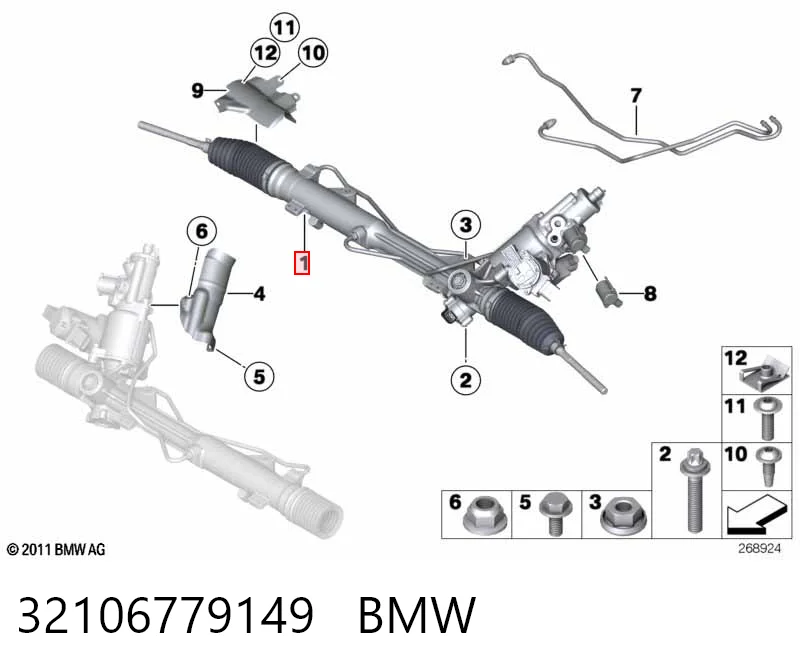 32106779149 BMW Listwa kierownicza (maglownica)