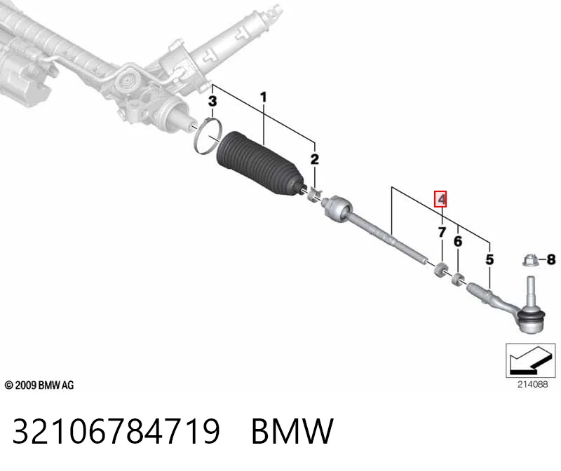 32106784719 BMW Drążek kierowniczy prawy, kompletny