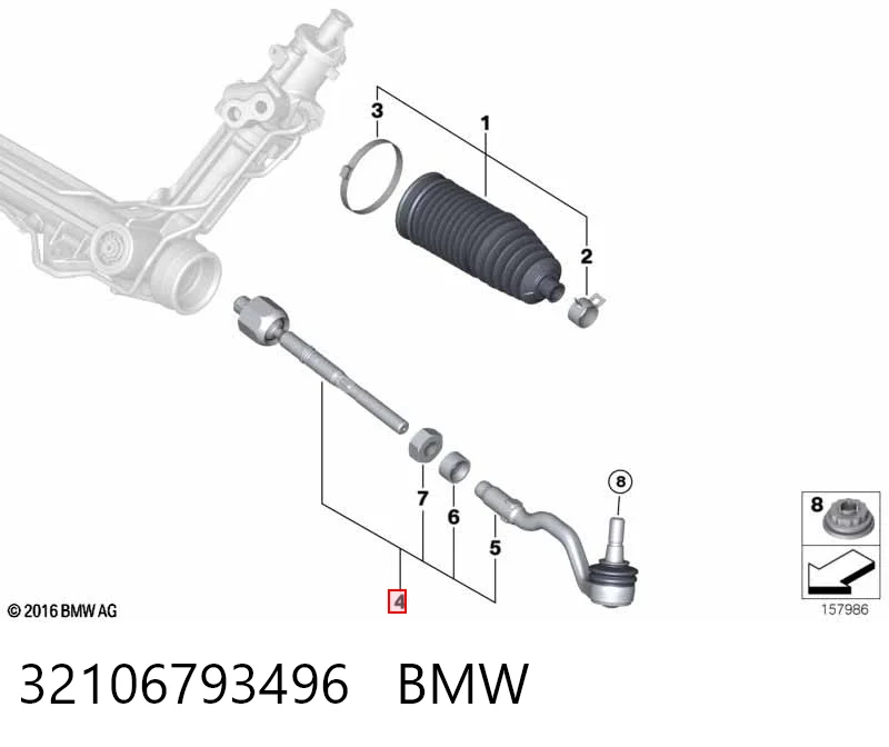 32106793496 BMW Drążek kierowniczy kompletny