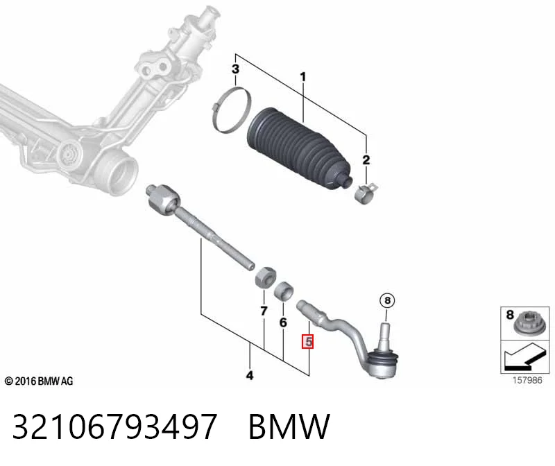 32106793497 BMW Końcówka drążka kierowniczego zewnętrzna