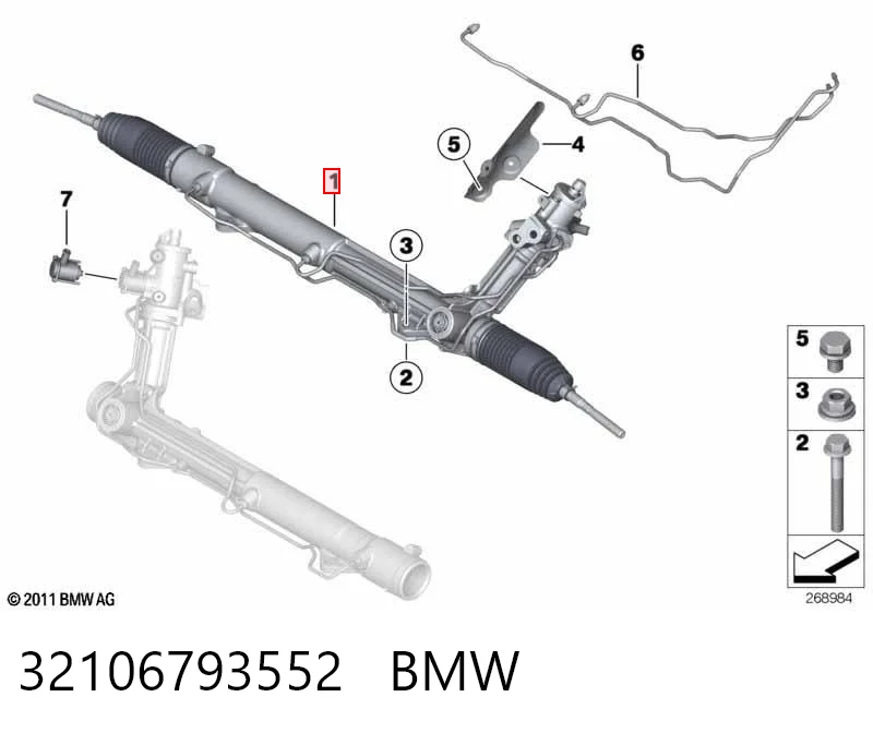 32106793552 BMW Listwa kierownicza (maglownica)