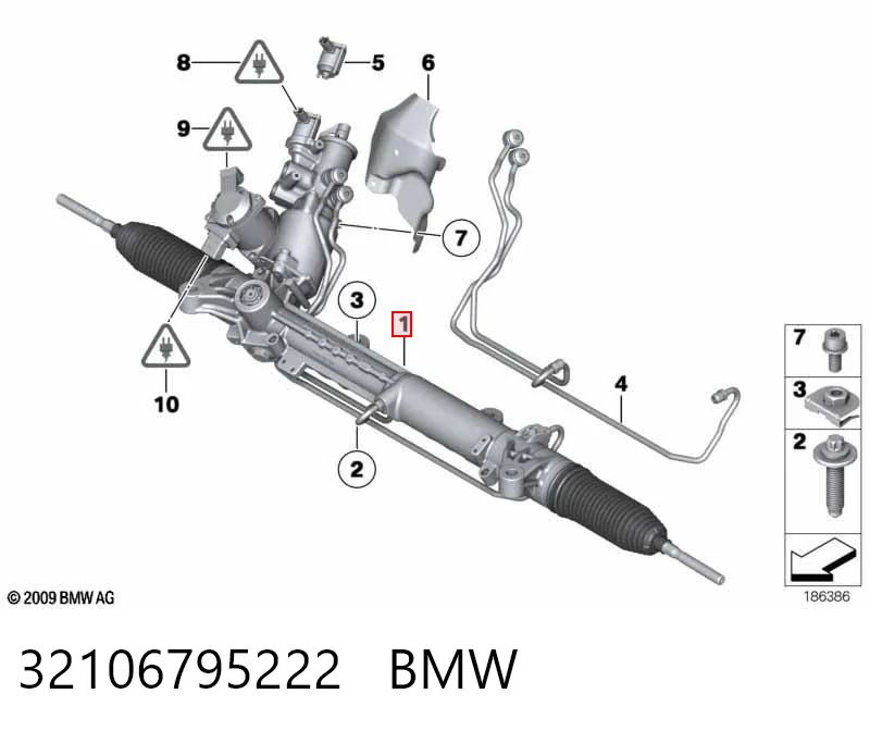 32106795222 BMW Listwa kierownicza (maglownica)
