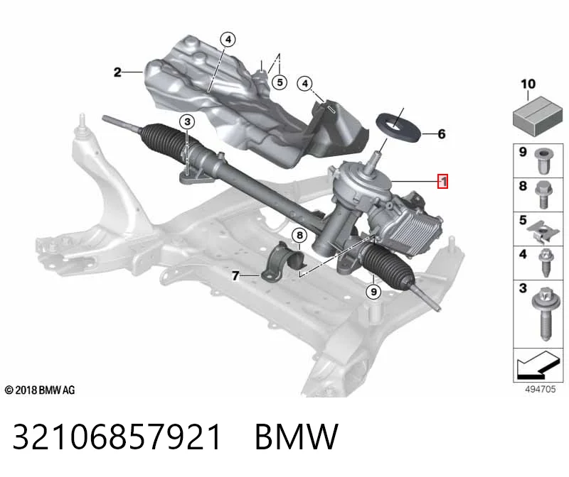 32106857921 BMW Listwa kierownicza (maglownica)
