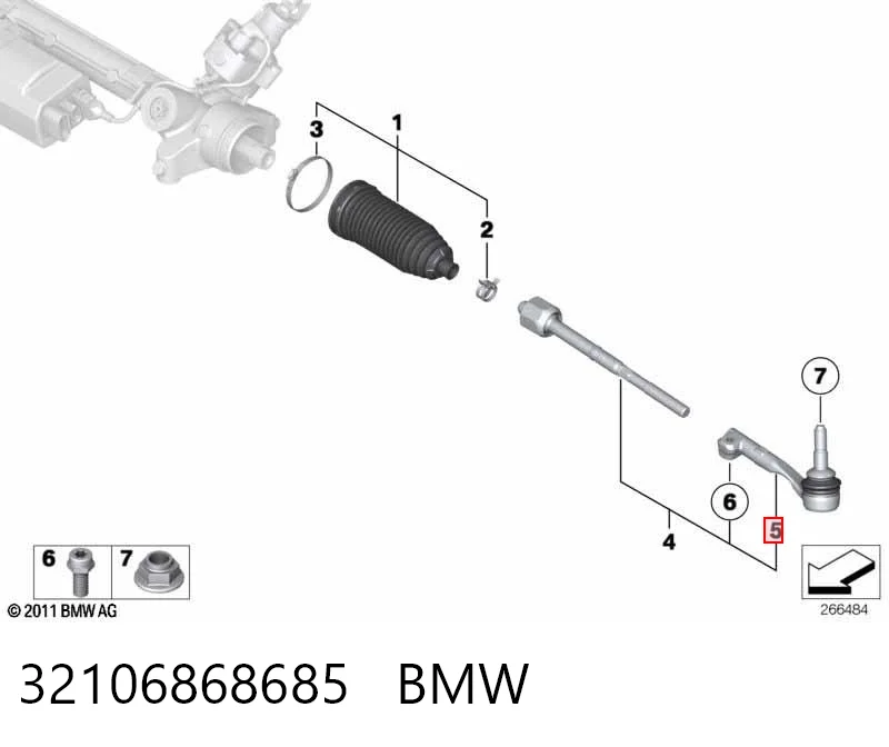 32106868685 BMW Końcówka drążka kierowniczego zewnętrzna