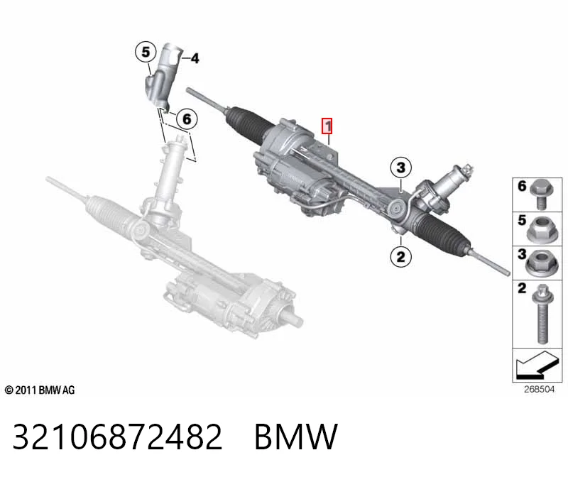 32106872482 BMW Listwa kierownicza (maglownica)