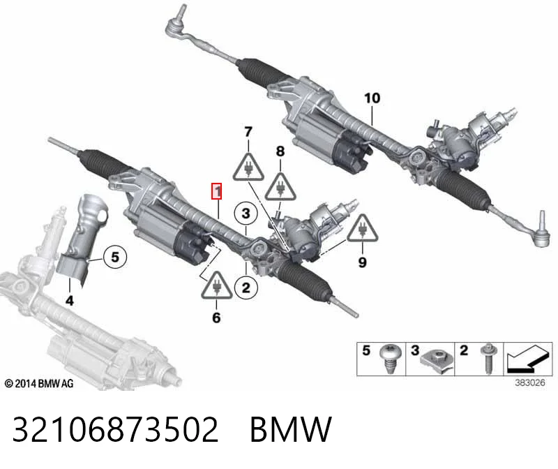 32106873502 BMW Listwa kierownicza (maglownica)