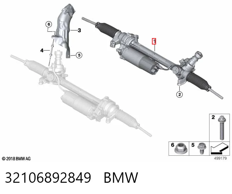 32106892849 BMW Listwa kierownicza (maglownica)