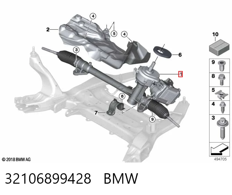 32106899428 BMW Listwa kierownicza (maglownica)