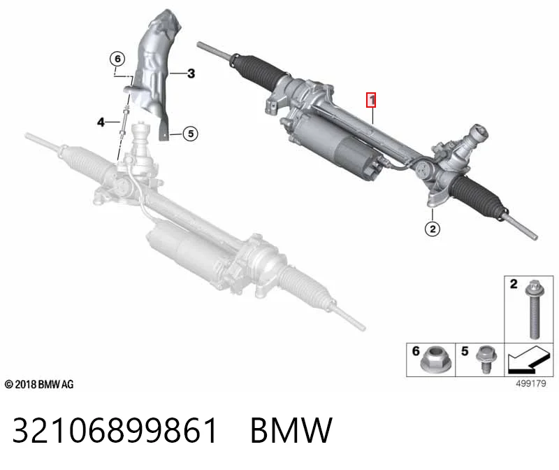 32106899861 BMW Listwa kierownicza (maglownica)