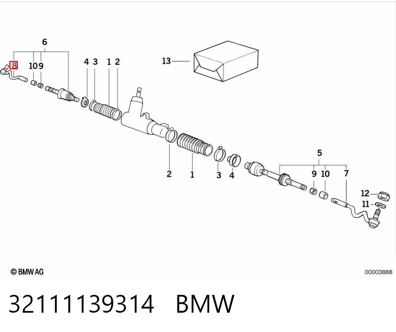 32111139314 BMW Końcówka drążka kierowniczego zewnętrzna