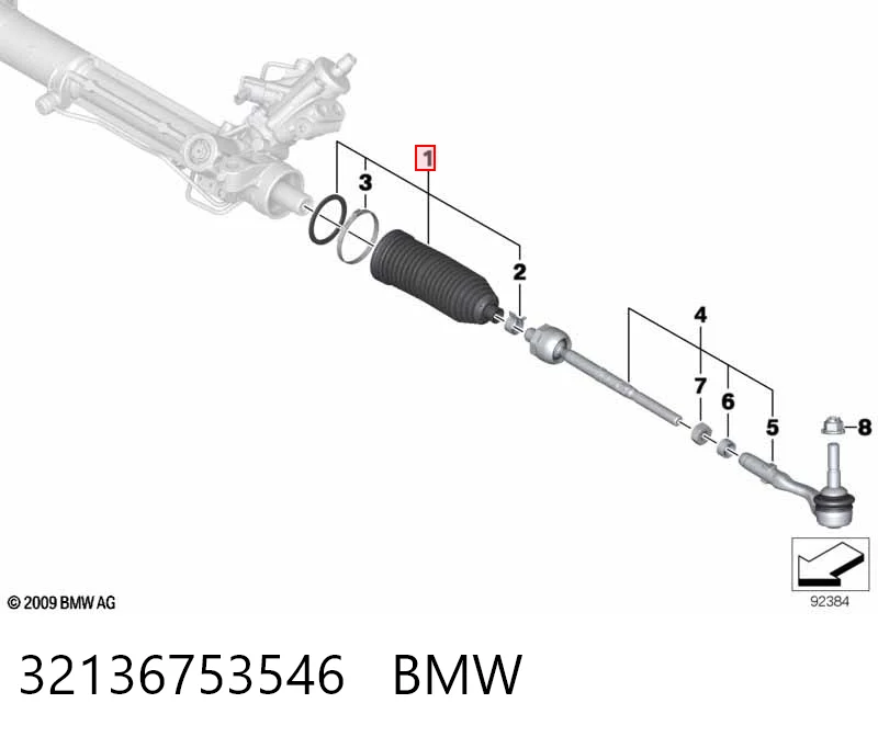 32136753546 BMW Osłona mechanizmu kierowniczego (maglownicy)