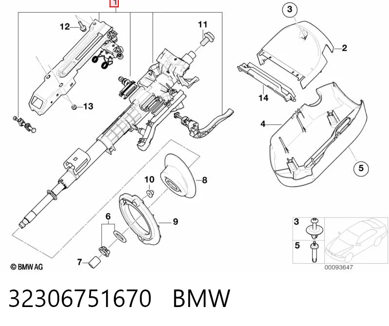 Kolumna (wał) kierownicza (kierownicy) BMW X3 SUV (E83) (2004 - 2010) cena, od 89,79 USD