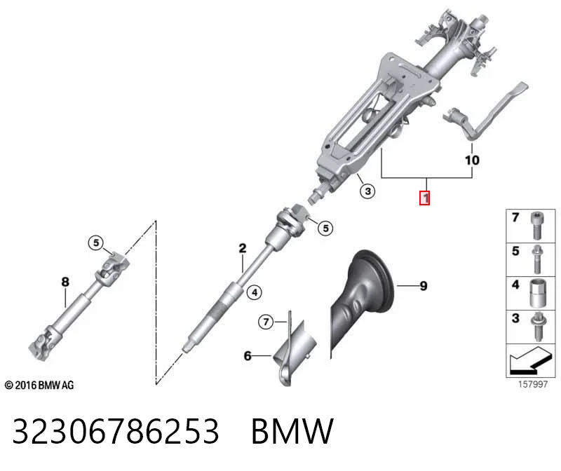 Kolumna (wał) kierownicza (kierownicy) do BMW X6  E71