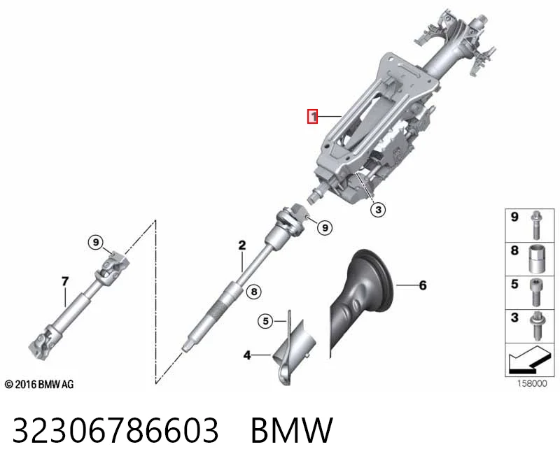 Do koszyka Kolumna (wał) kierownicza (kierownicy) BMW X5  E70