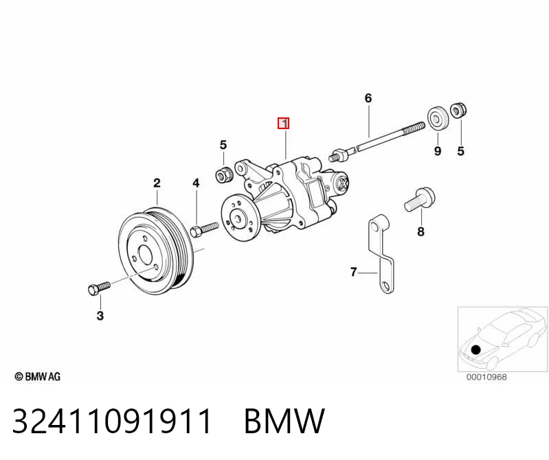 32411091911 BMW Pompa wspomagania hydraulicznego kierownicy